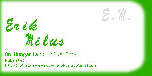 erik milus business card